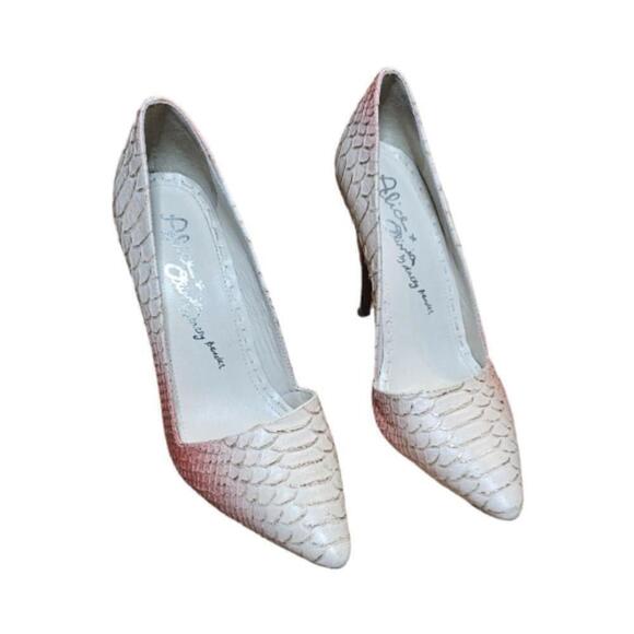 Alice & Olivia Dina Ombre Pink Scaled Pumps size 8.5 - Picture 9 of 10